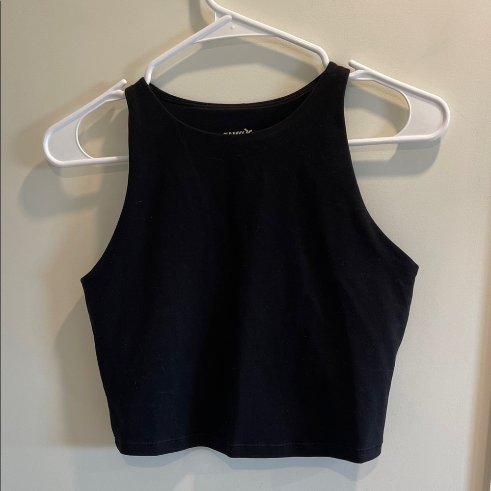 Old Navy Black Sleeveless Crop Top